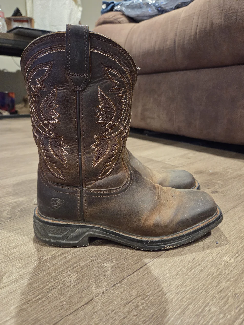 Ariat Brown Distressed Leather Cowboy Boots